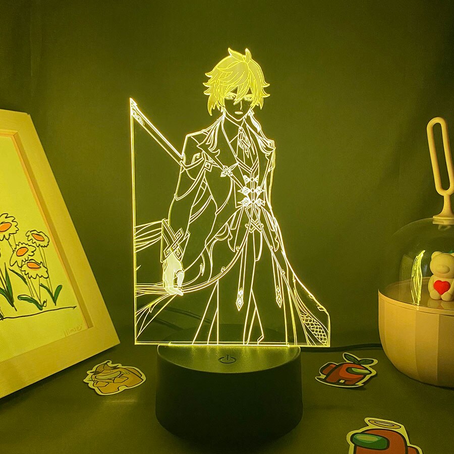 Genshin Impact Game Figure Zhong Li 3D Led Night Light