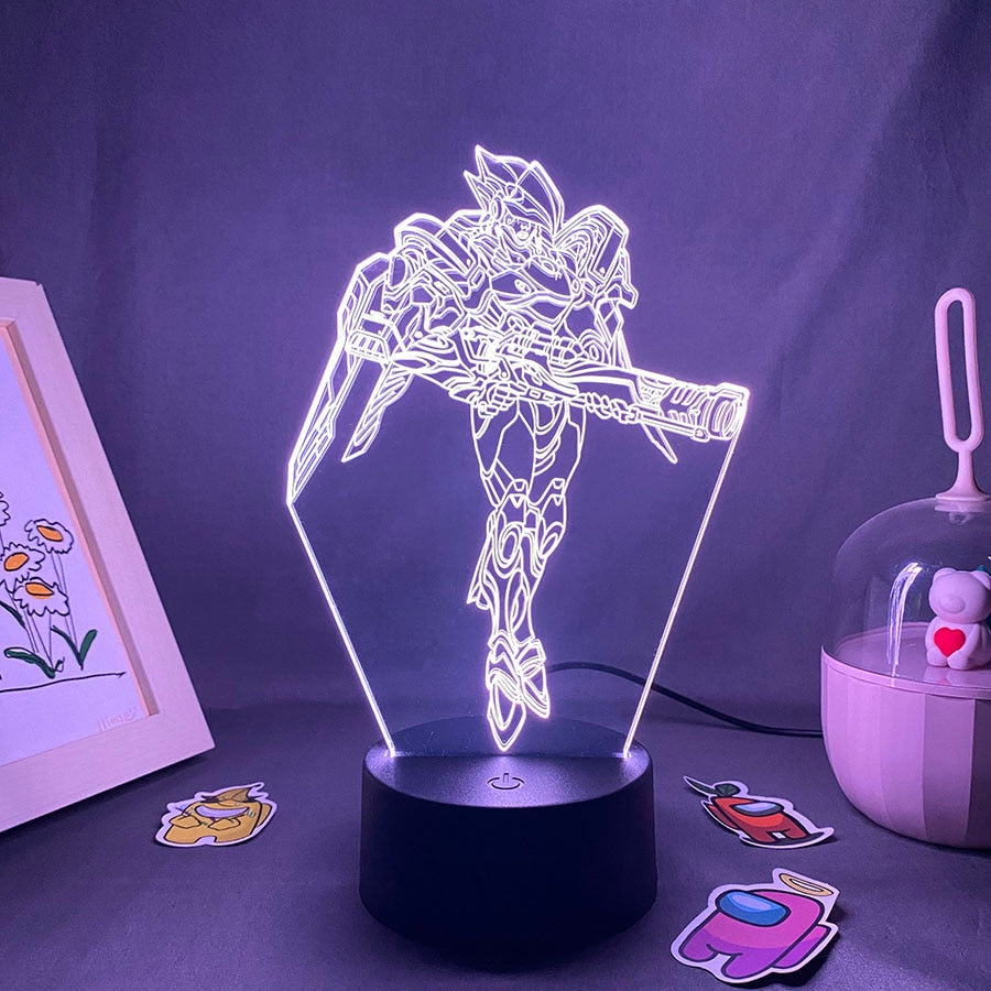 Overwatches OW Game Figure Pharah 3D Night Lights