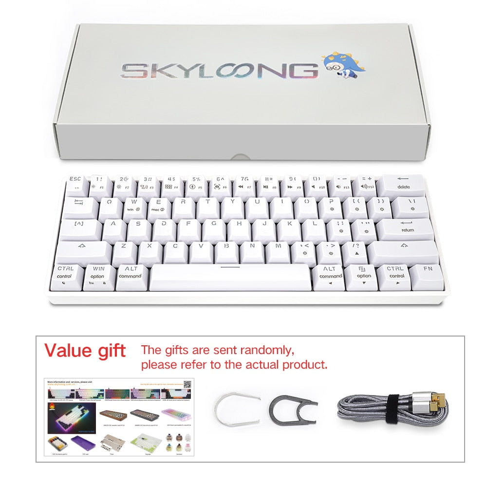 SKYLOONG GK61 لوحة مفاتيح ميكانيكية 60% -OPTICAL-