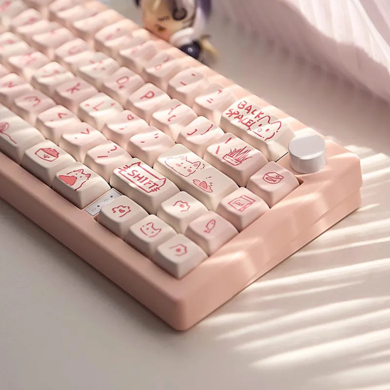 Pink Cat MDA PBT Keycaps