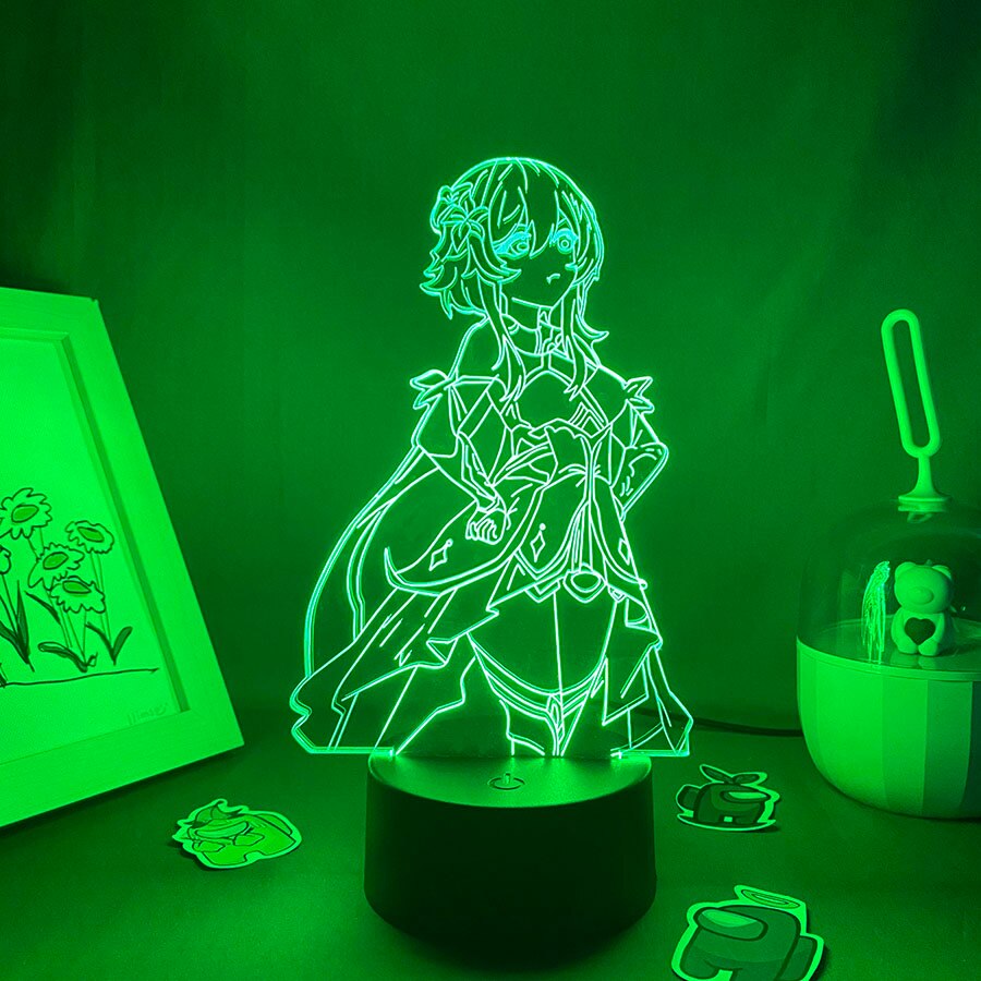 Genshin Impact Game Figure Lumine 3D LED Night Lights