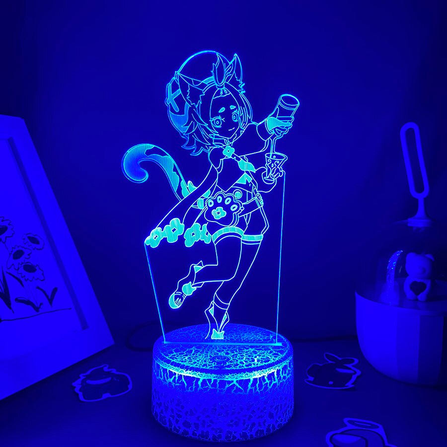 Genshin Impact Game Figure Dioan 3D Led Nightlight