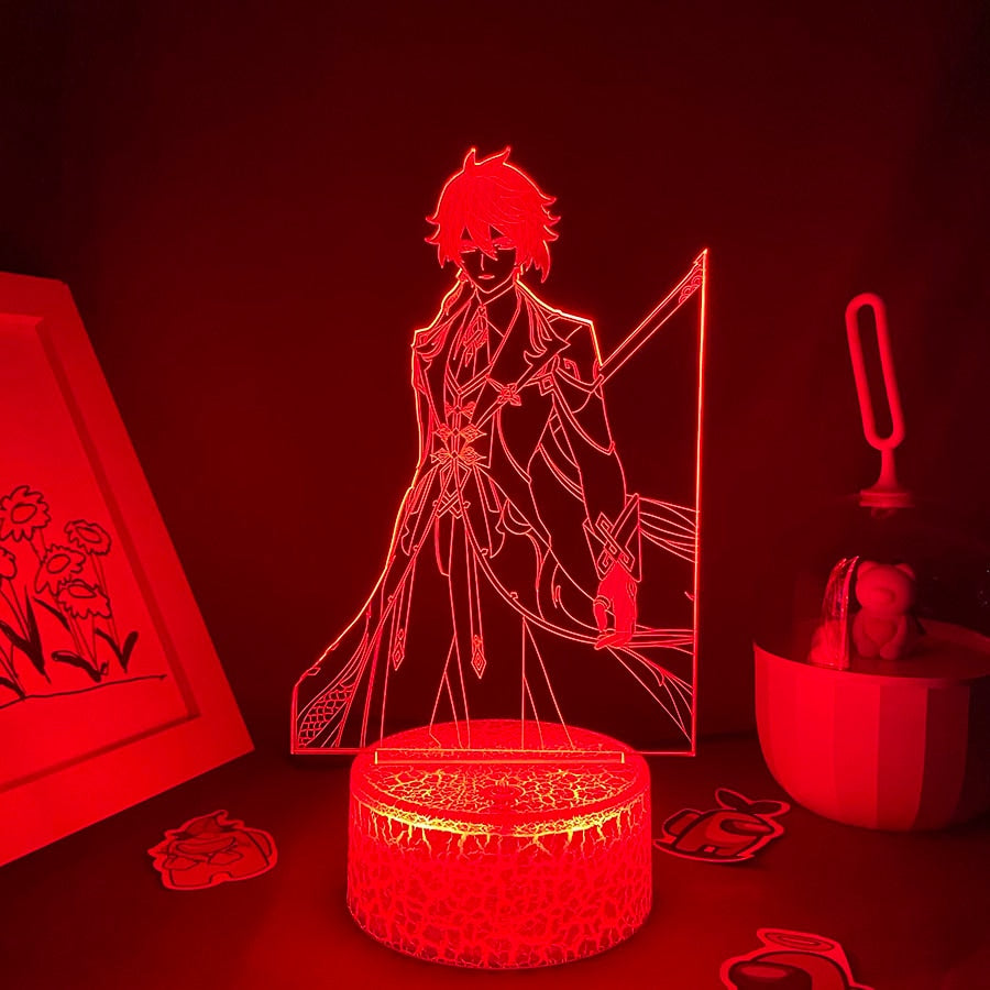 Genshin Impact Game Figure Zhong Li 3D Led Night Light