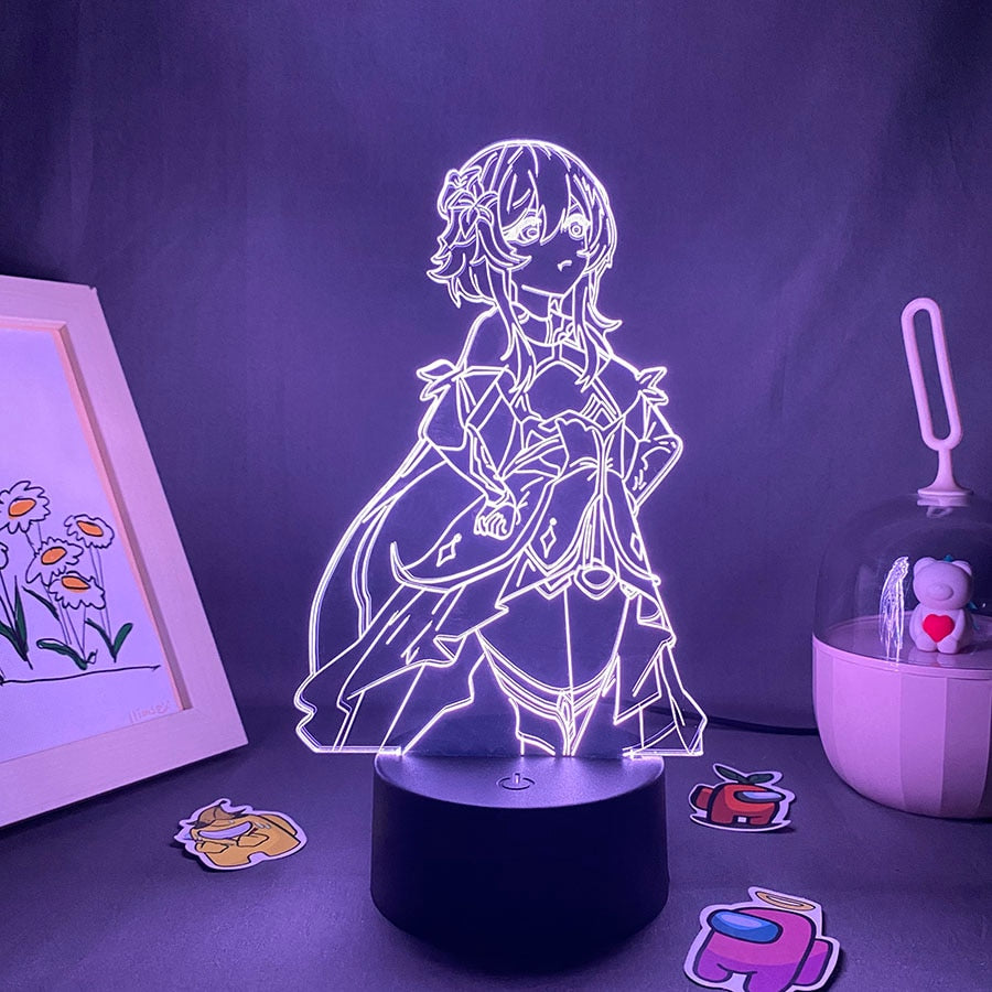 Genshin Impact Game Figure Lumine 3D LED Night Lights