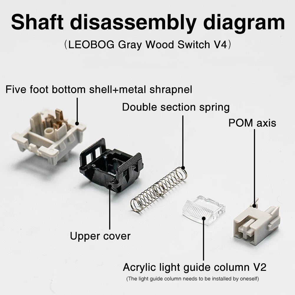 LEOBOG Linear Grey Wood V4 Switches 5 Pin 30gf