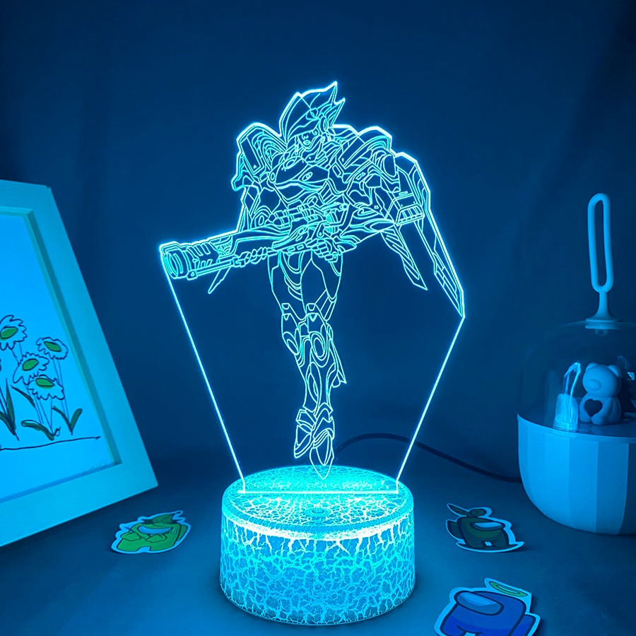 Overwatches OW Game Figure Pharah 3D Night Lights