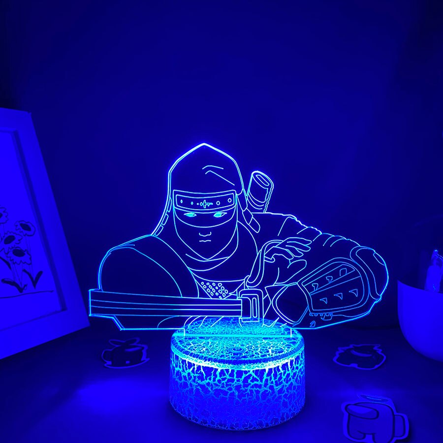 Hot Game Figure Shinobi-es 3 3D Led Neon Night Lights