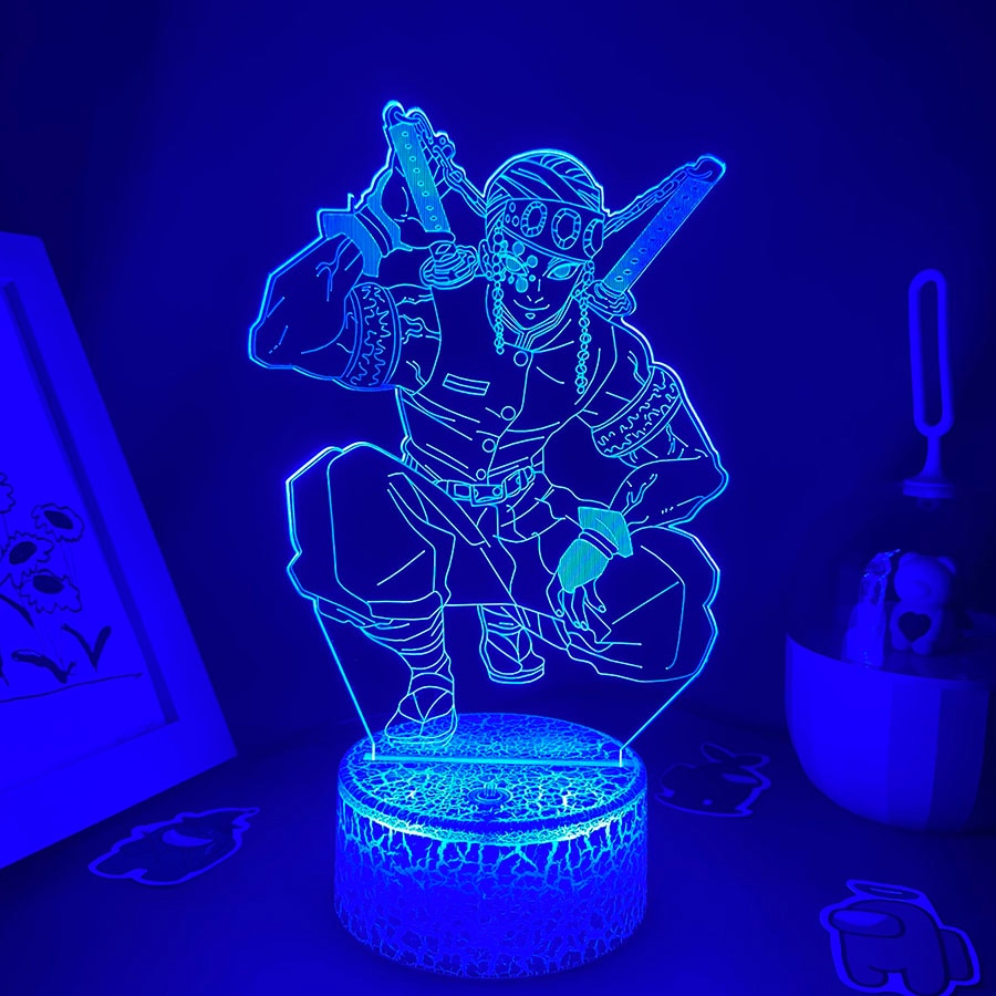 Demon Slayer Figure Uzui Tengen 3D LED Lamps