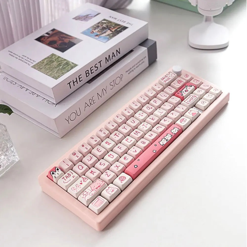 Pink Cat MDA PBT Keycaps