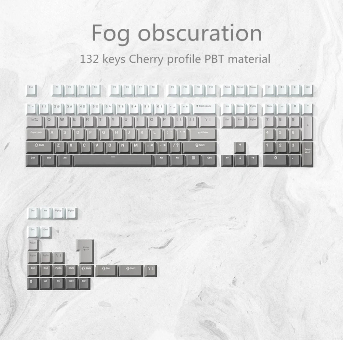 FL Gradient Keycaps PBT صورة الكرز ذات الإضاءة الخلفية المزدوجة