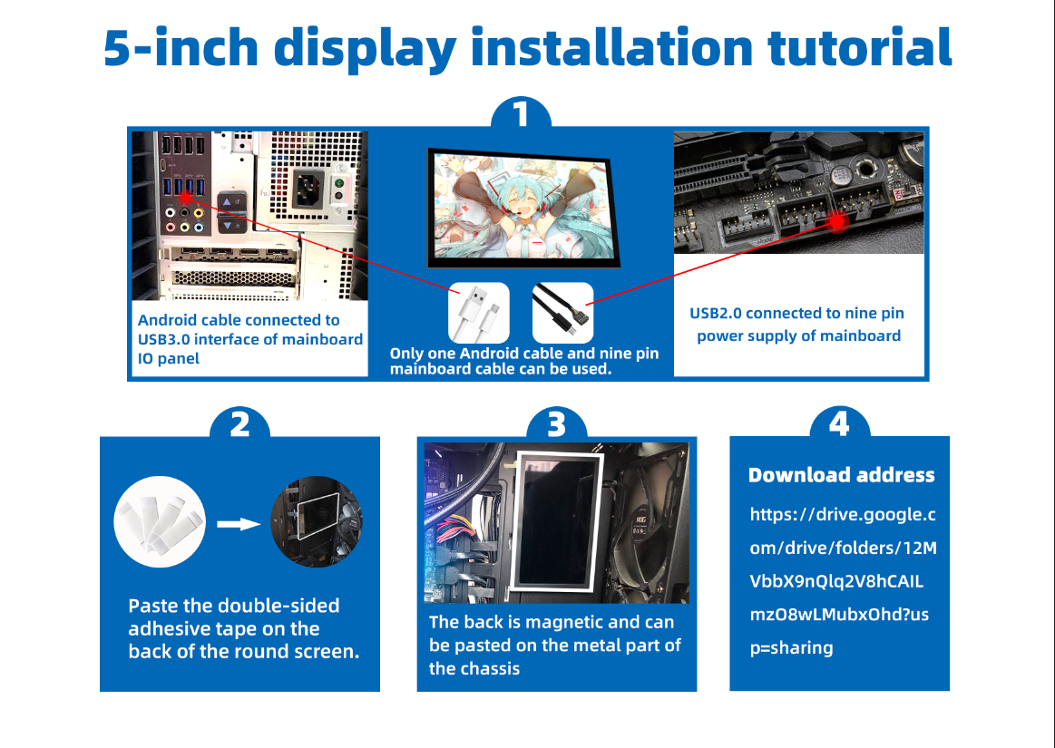 شاشة IPS LCD مقاس 5 بوصة