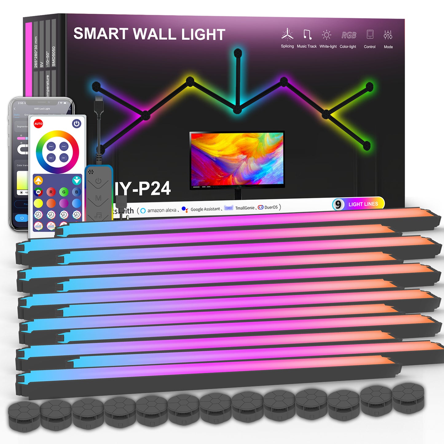 WIFI LED Smart Wall Lamp RGBIC Light Bar