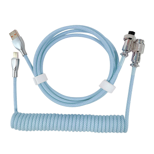 1.8M Pastel Blue Coiled Cable type C