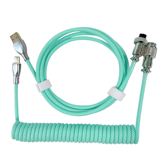 1.8M Pastel Green Coiled Cable type C