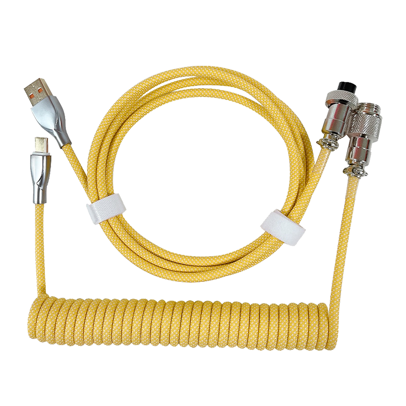 1.8M Pastel Yellow Coiled Cable type C