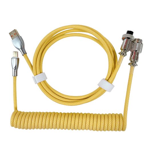 1.8M Pastel Yellow Coiled Cable type C