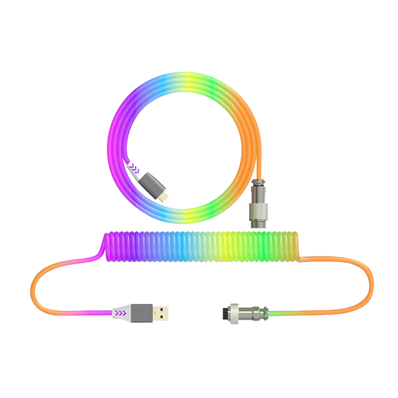 1.8M Rainbow Coiled Cable type C