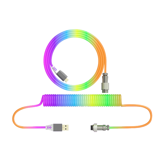 1.8M Rainbow Coiled Cable type C