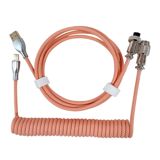 1.8M Pastel Orange Coiled Cable type C