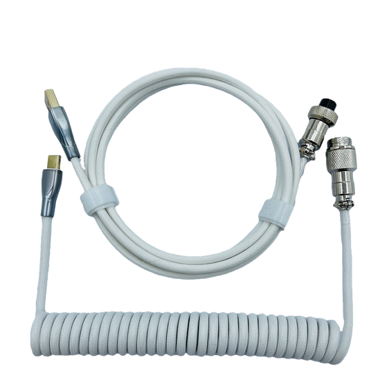 1.8M White Coiled Cable type C