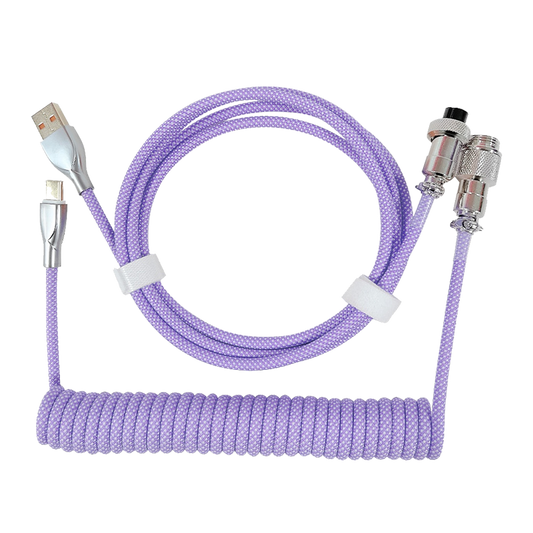 1.8M Pastel Purple Coiled Cable type C