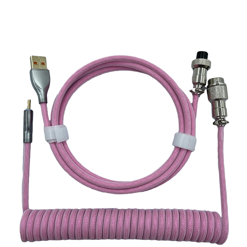 1.8M Pink Coiled Cable type C