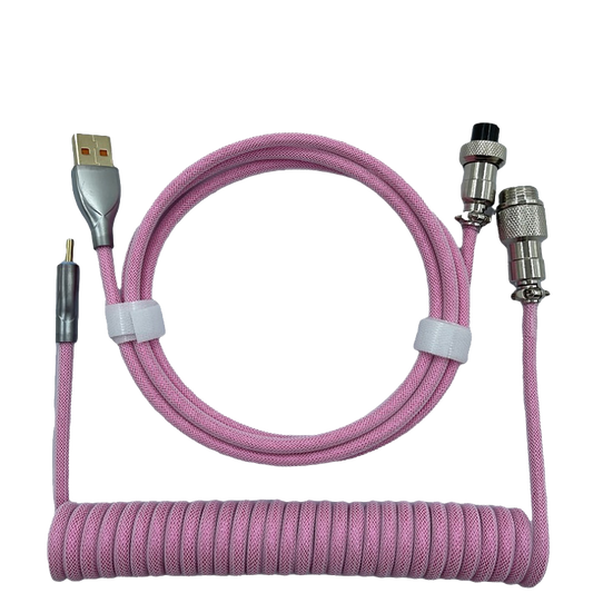 1.8M Pink Coiled Cable type C