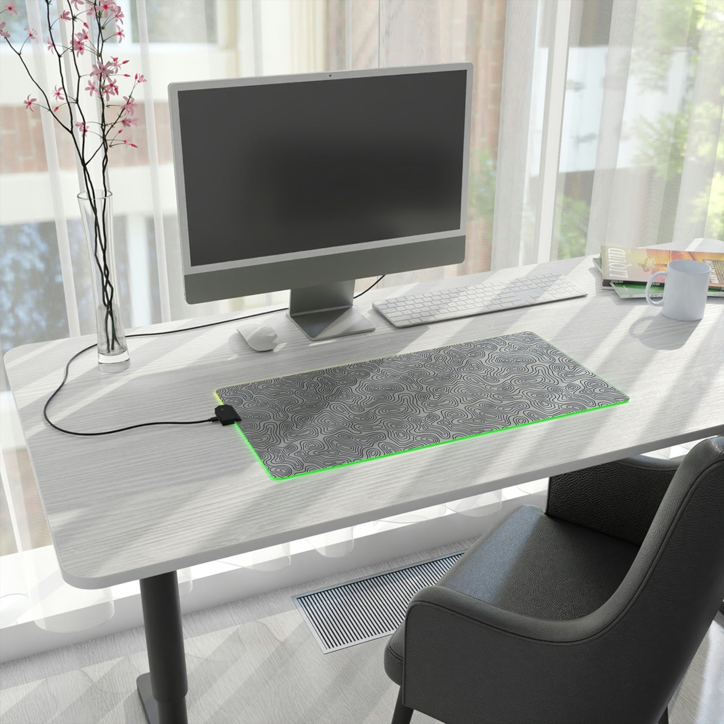 White Topo Gaming Mouse Pad