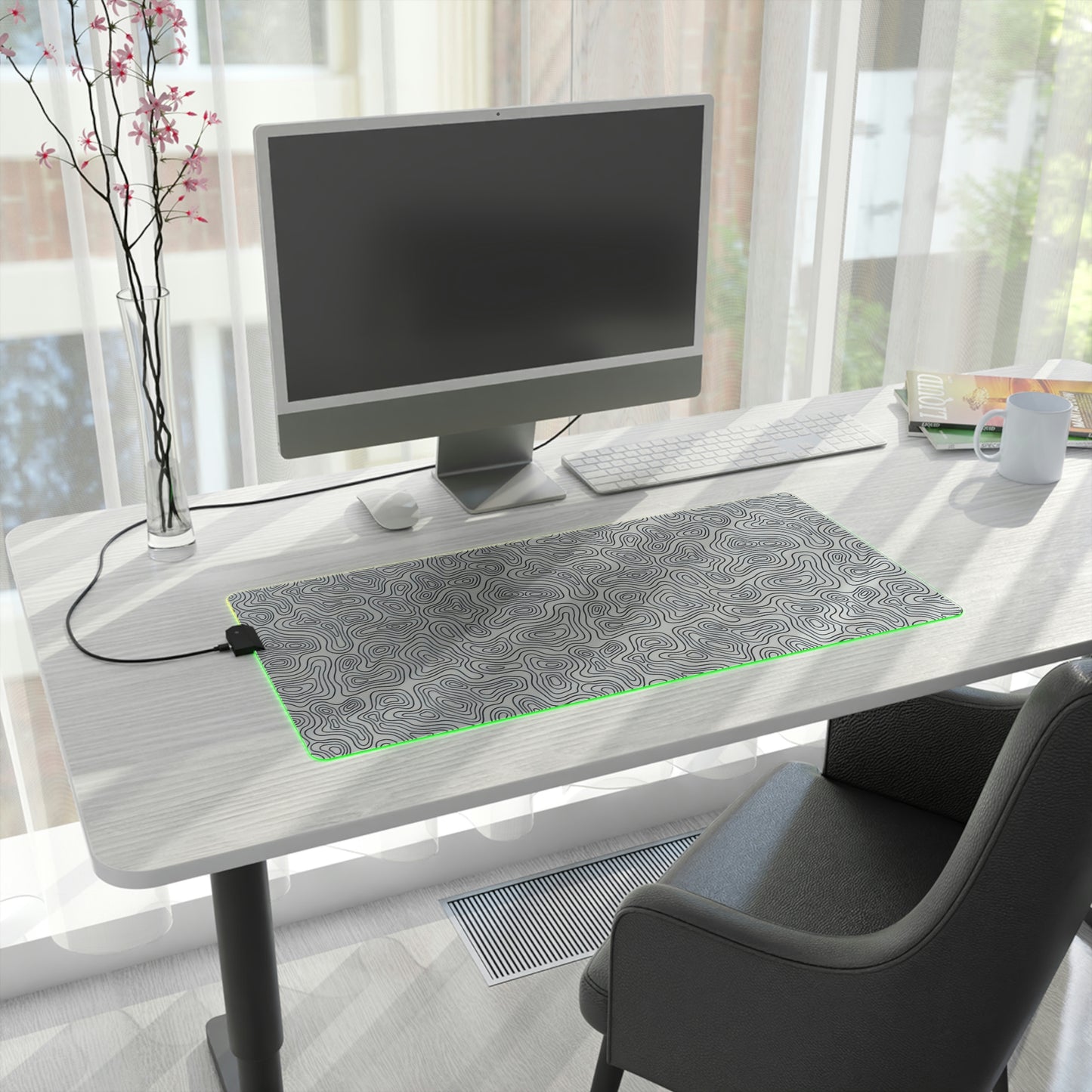 White Topo Gaming Mouse Pad