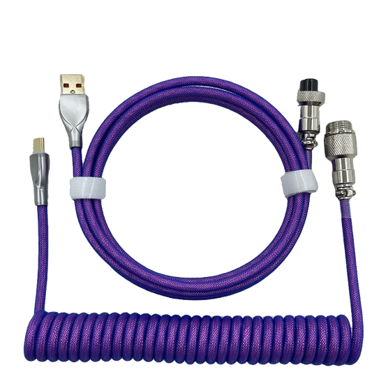 1.8M Purple Coiled Cable type C