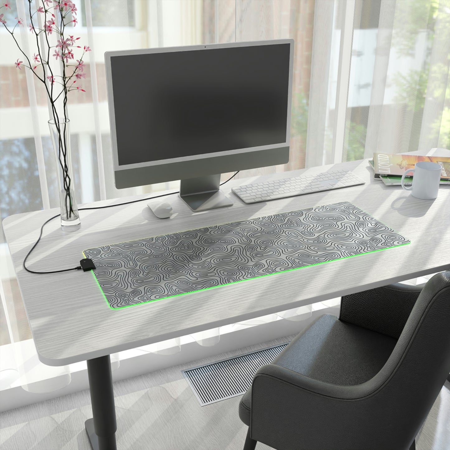 White Topo Gaming Mouse Pad