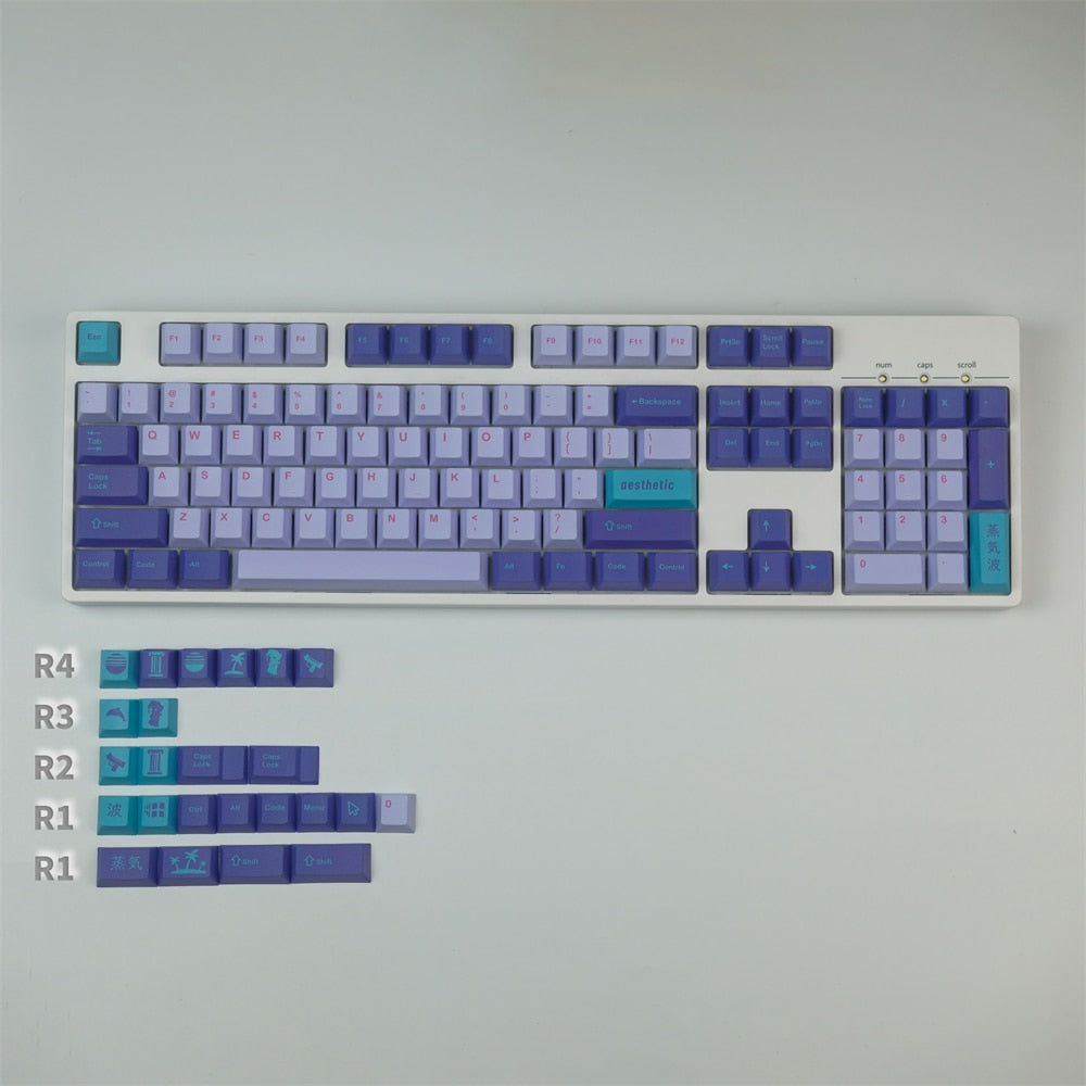 Vaporwave Cherry Dye PBT Keycaps