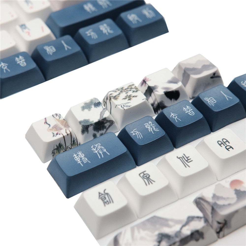 Blue-Crowned Crane Keycaps DSA Profile