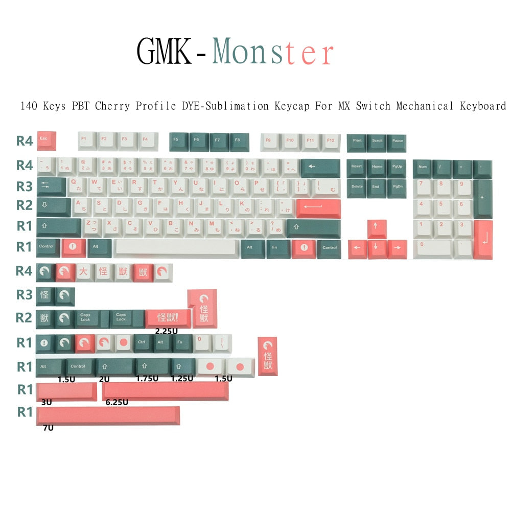 Monster PBT Cherry Profile Keycaps