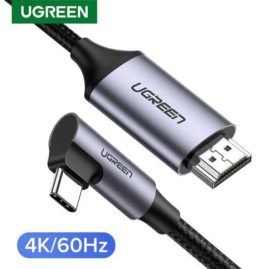 Ugreen USB C إلى HDMI كابل نوع C HDMI Thunderbolt 3 محول لماك بوك باد برو 2018 USB-C HDMI محول USB نوع C HDMI