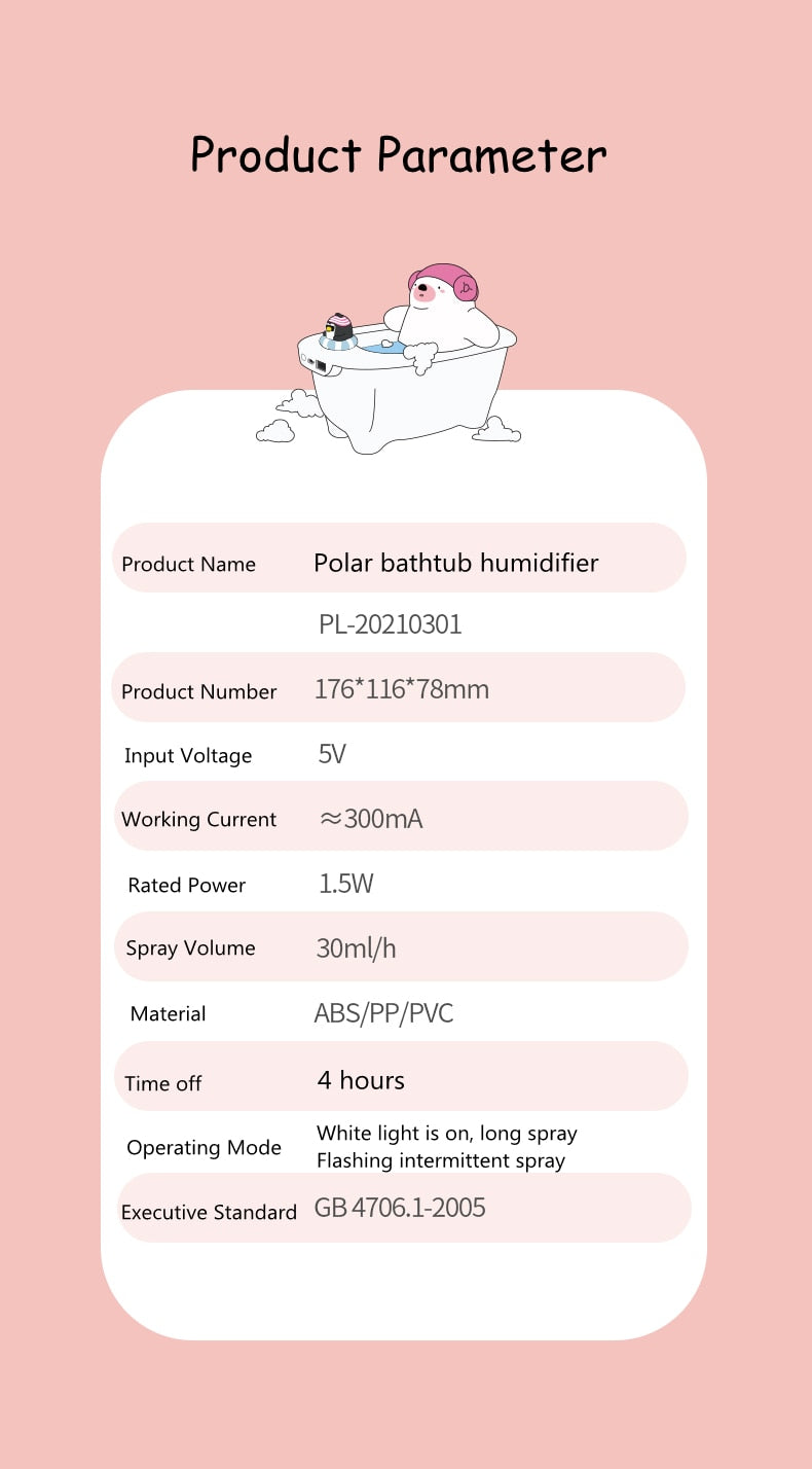 Polar Bear Bathtub Air Humidifier