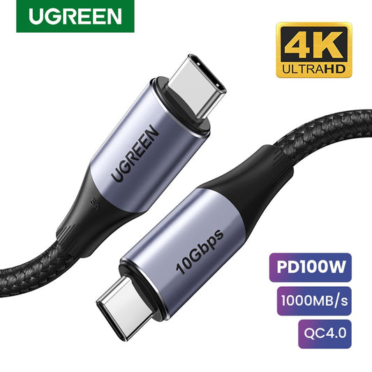 كابل Ugreen 5A USB C إلى النوع C لأجهزة Macbook Pro PD100W USB 3.1 Gen 2 كابل USB C سريع لسلك Samsung S9 Note 9 Quick Charge4.0