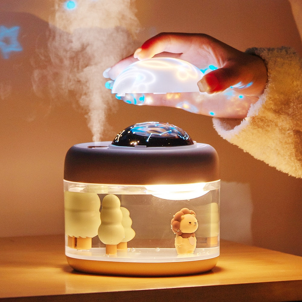 Tank Projection Lamp Wireless Air Humidifier Light