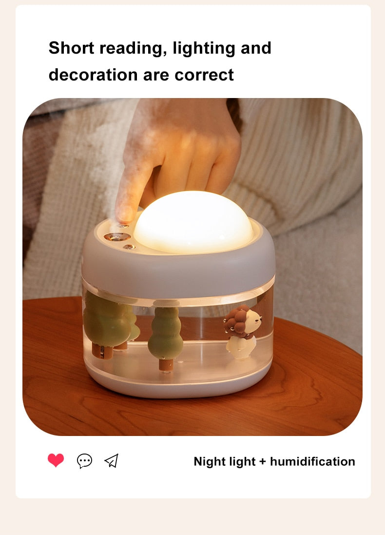 Tank Projection Lamp Wireless Air Humidifier Light