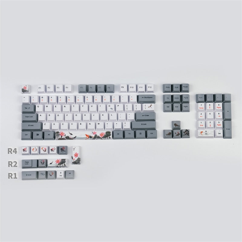 Fish Retro Dye Sublimation PBT Keycaps OEM Profile