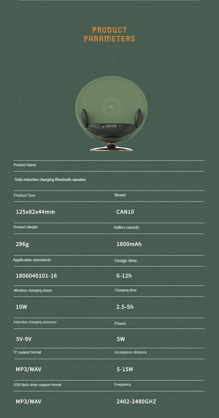 Sofa Wireless Charging Bluetooth Speaker