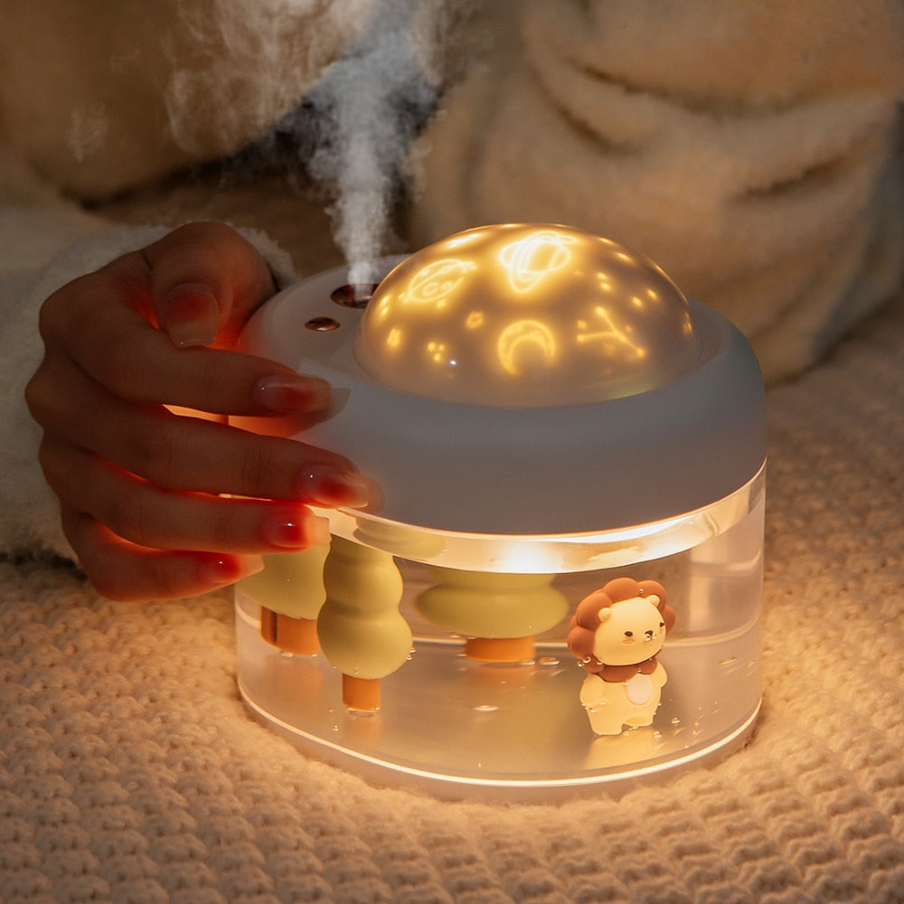 Tank Projection Lamp Wireless Air Humidifier Light