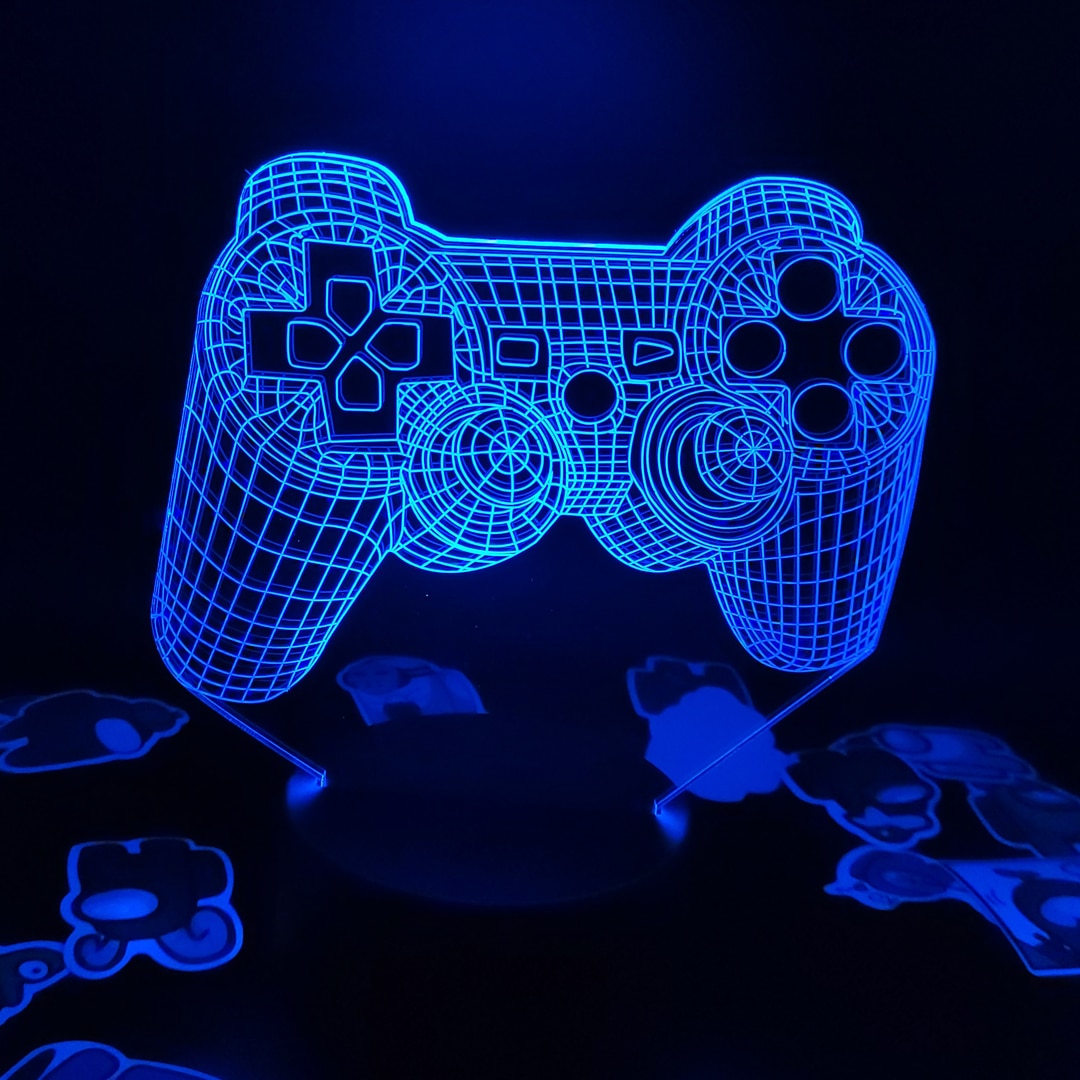 Gamepad 3D Led Illusion RGB أضواء ليلية نيون