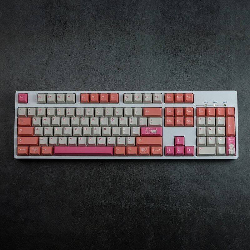 Orange Cat Keycaps Cherry Profile PBT