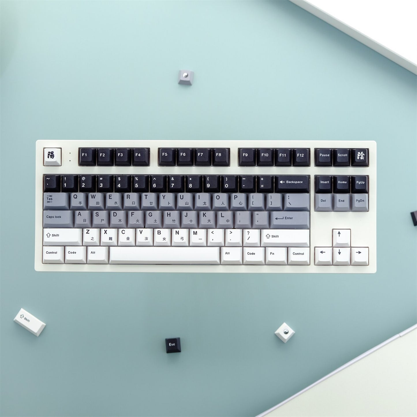 B&W Minimalist Keycaps PBT Cherry Keycaps