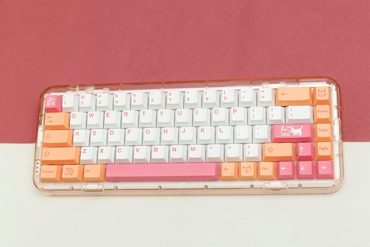 Orange Cat keycaps Cherry Profile