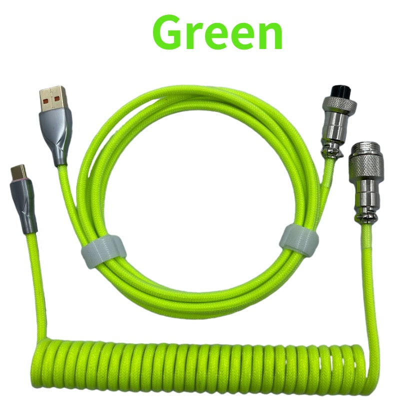 1.8M Green Coiled Cable type C