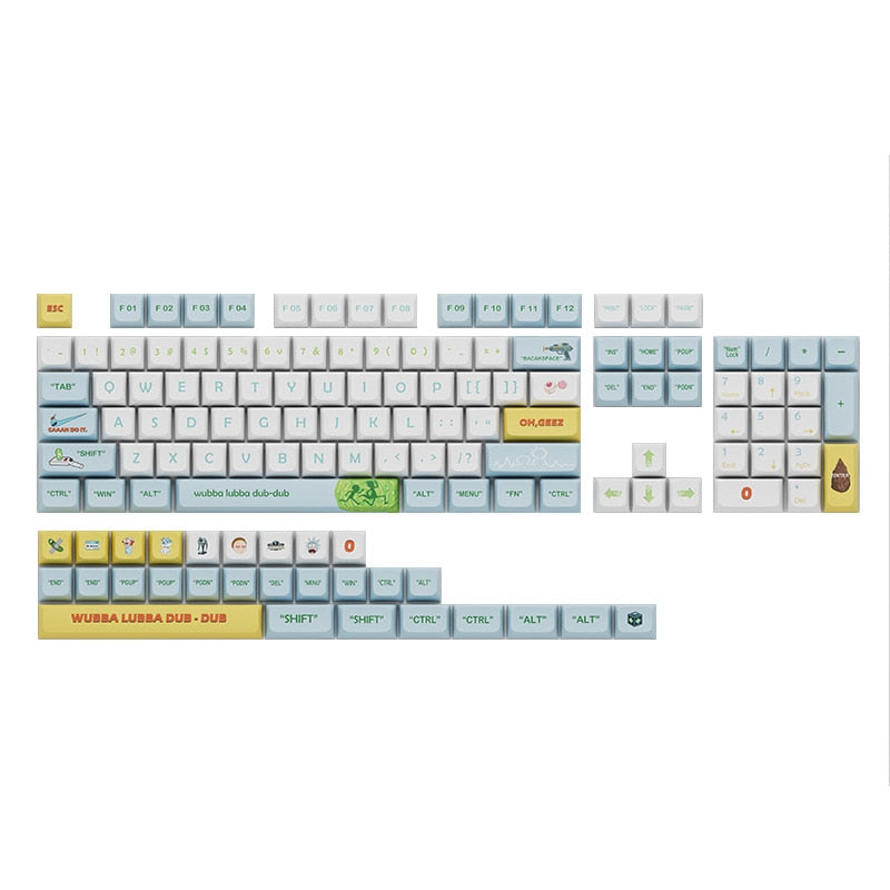 ريك ومورتي PBT Keycaps الملف الشخصي الكرز