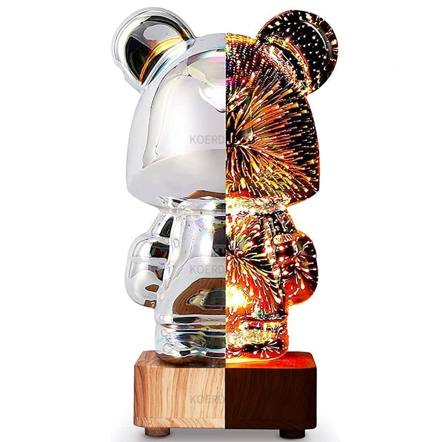 3D Projection Fireworks Bear Night Light