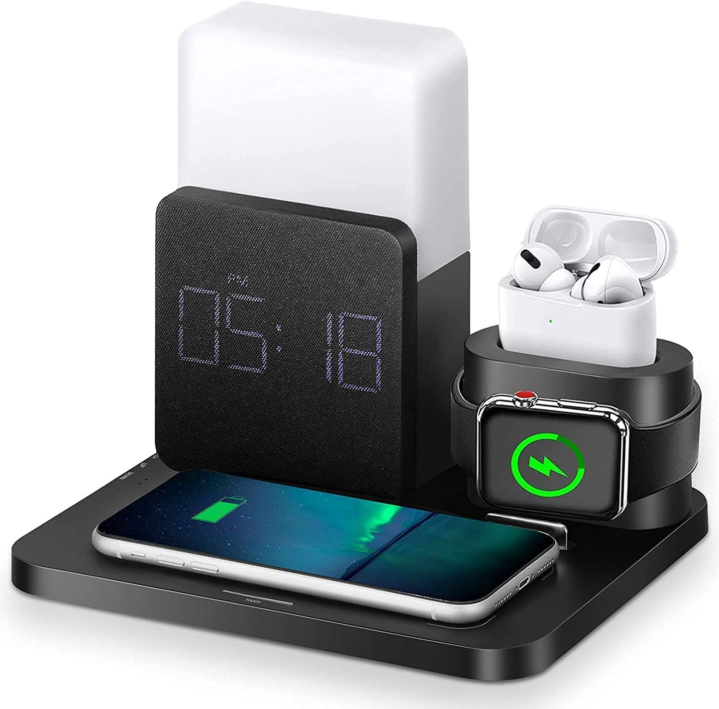 15W 3 in 1 Qi Wireless Charger with Clock